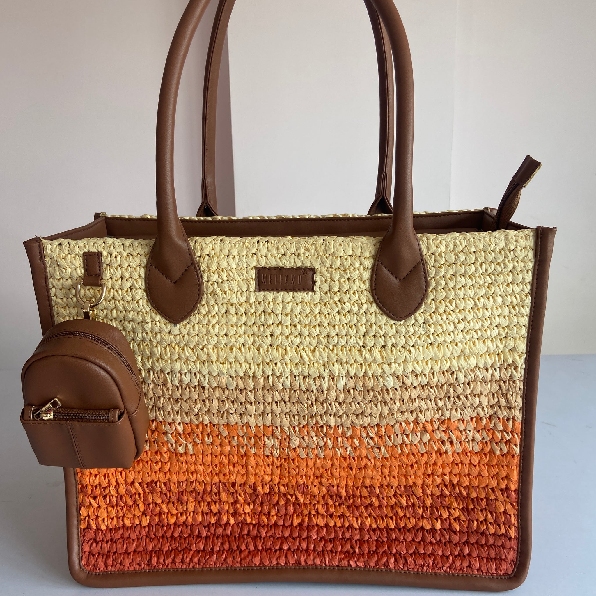 Cafe Sunset - Raffia Tote Bag