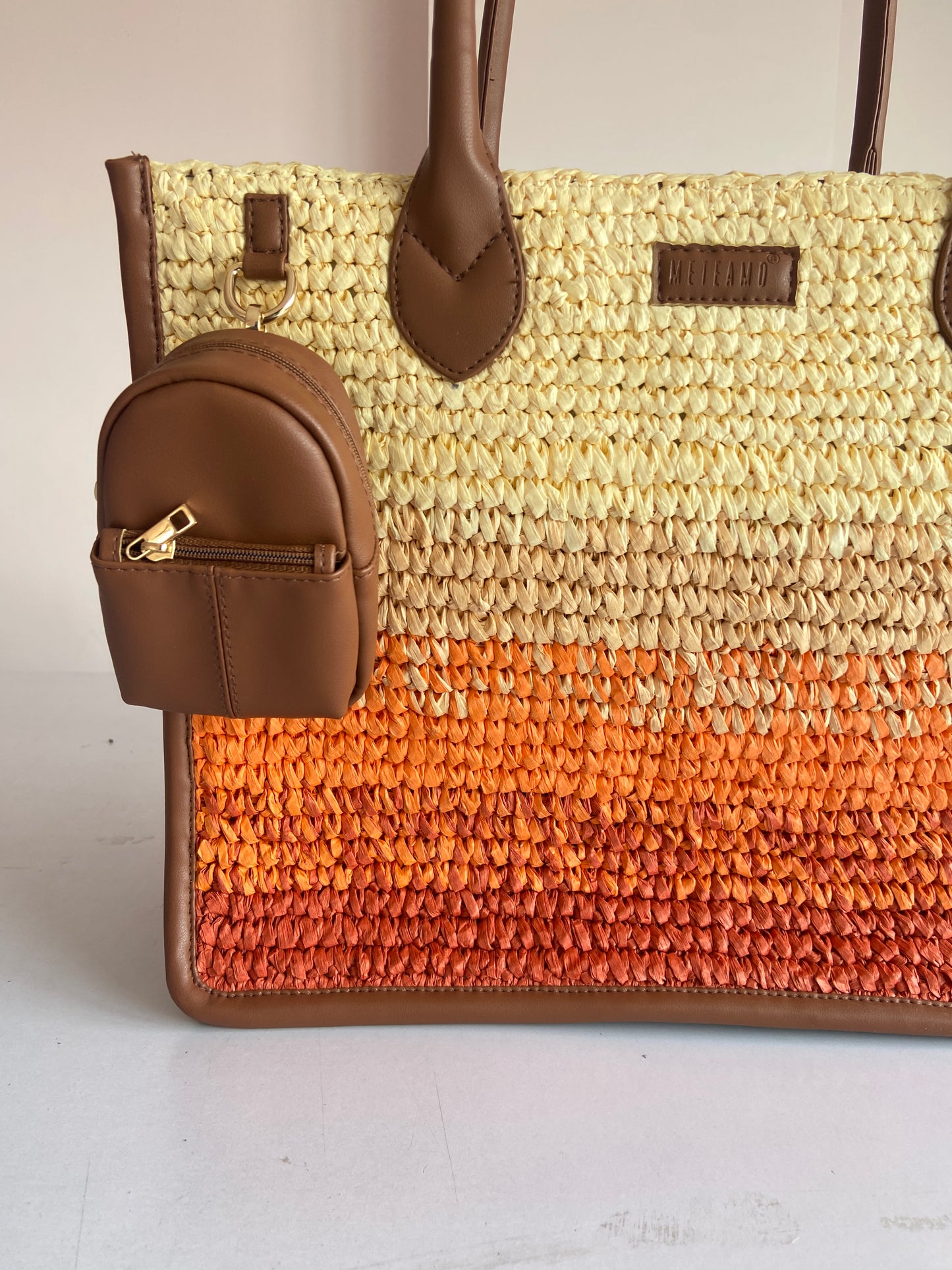 Cafe Sunset - Raffia Tote Bag