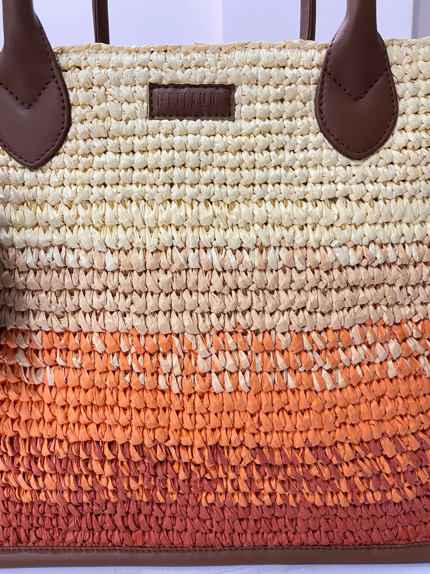 Cafe Sunset - Raffia Tote Bag