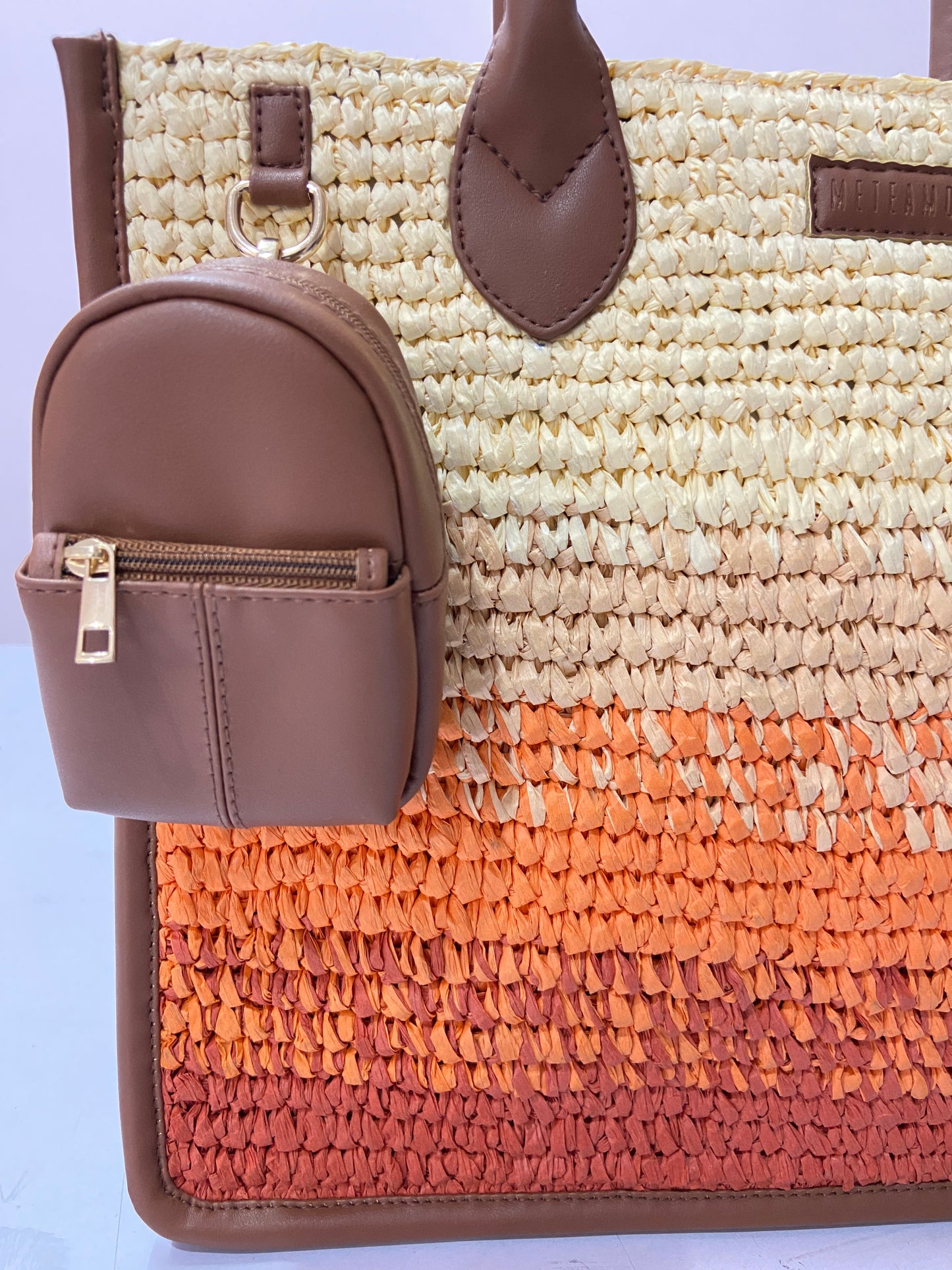 Cafe Sunset - Raffia Tote Bag