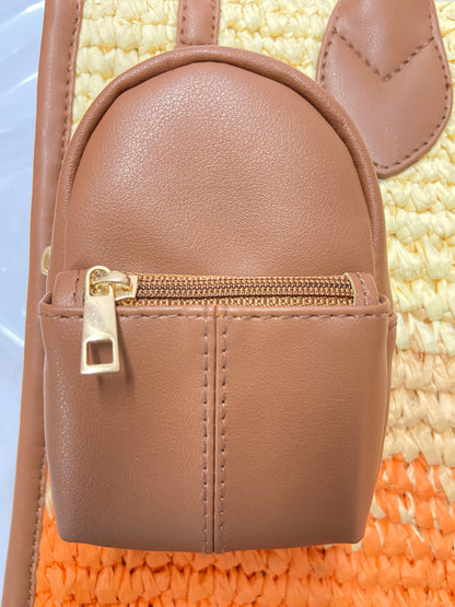 Cafe Sunset - Raffia Tote Bag