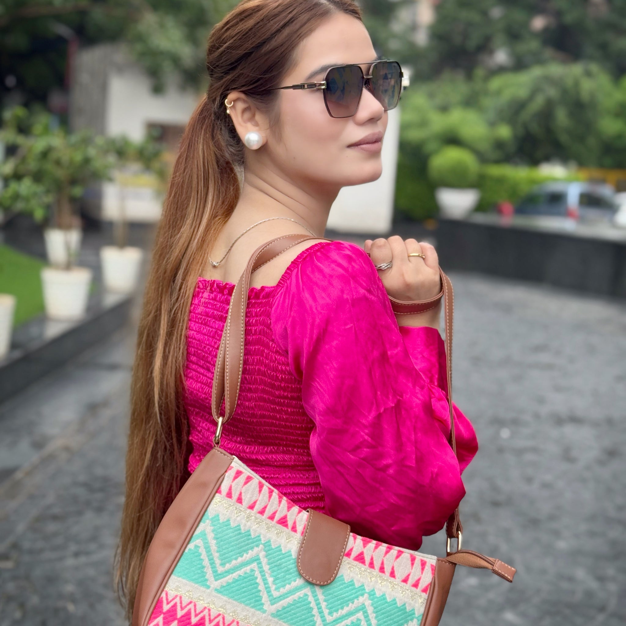 Artisan Weave Sling Bag - Mint Blush (BOGO)