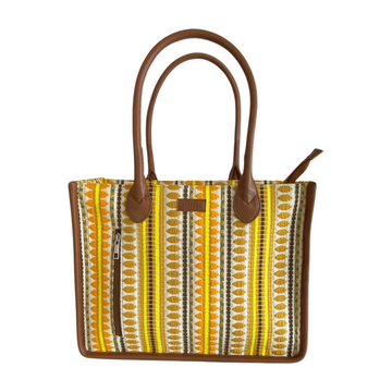 Artisan Weave Tote - Golden Bloom