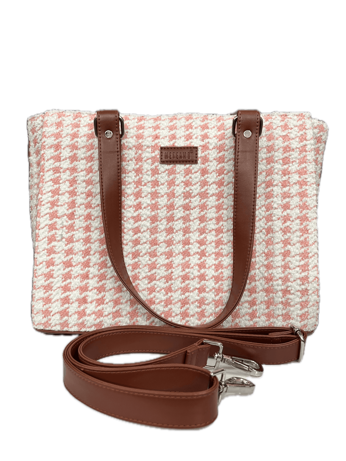 Office Tote - Pink Houndstooth
