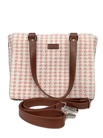 Office Tote - Pink Houndstooth
