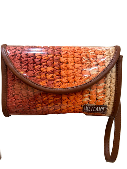 Coral Dusk - Raffia Flap Bag