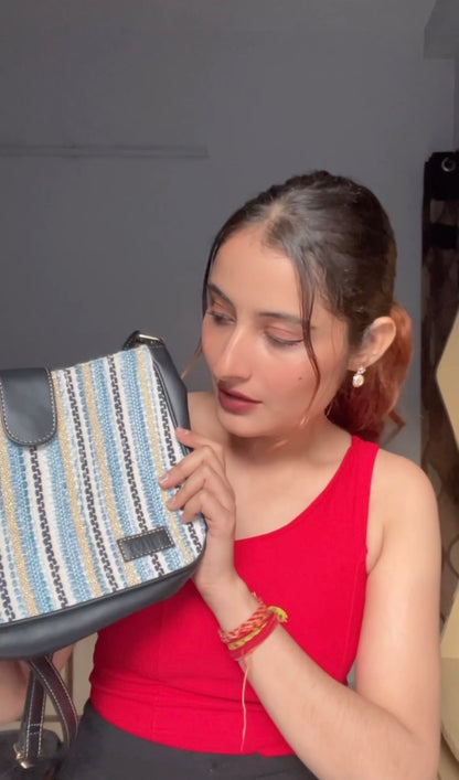 Artisan Weave Sling Bag - Blue Wave (BOGO)