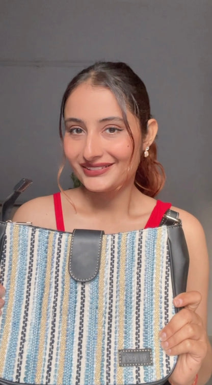 Artisan Weave Sling Bag - Blue Wave (BOGO)