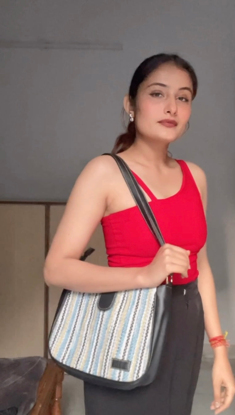 Artisan Weave Sling Bag - Blue Wave (BOGO)