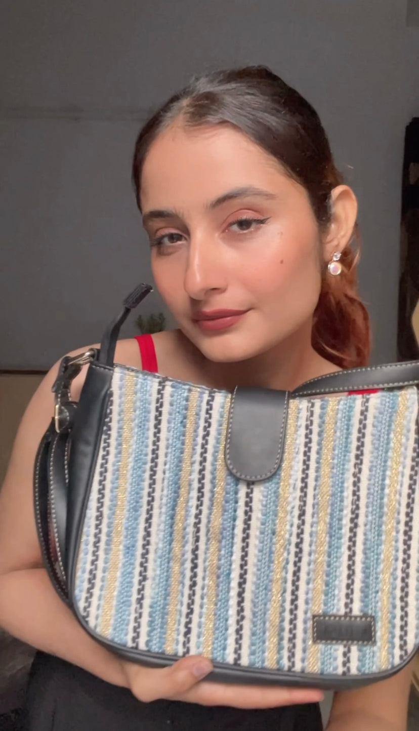 Artisan Weave Sling Bag - Blue Wave (BOGO)