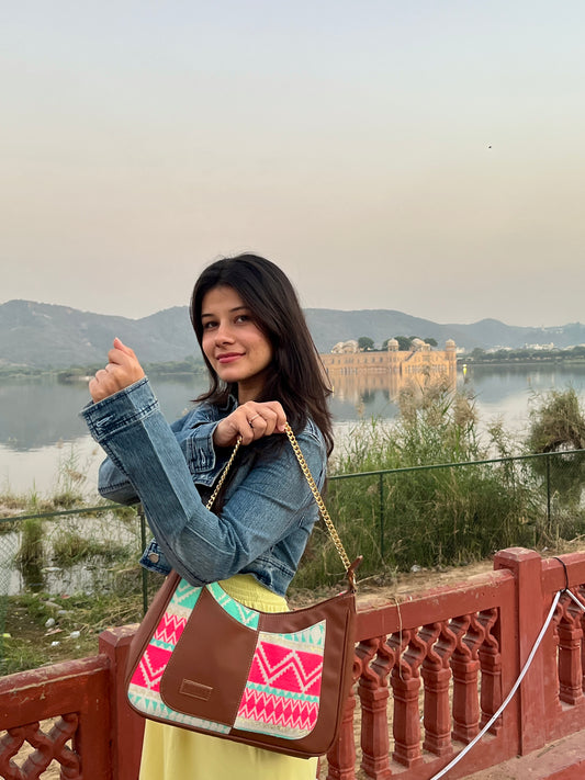 Crescent Baguette - Mint Blush - Everyday Shoulder Bag (BOGO)