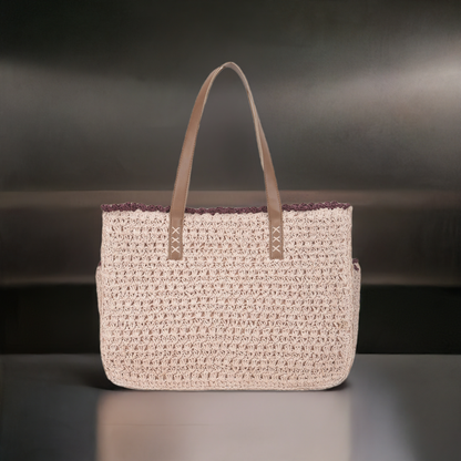 Mahroo - Raffia Crochet Box Bag