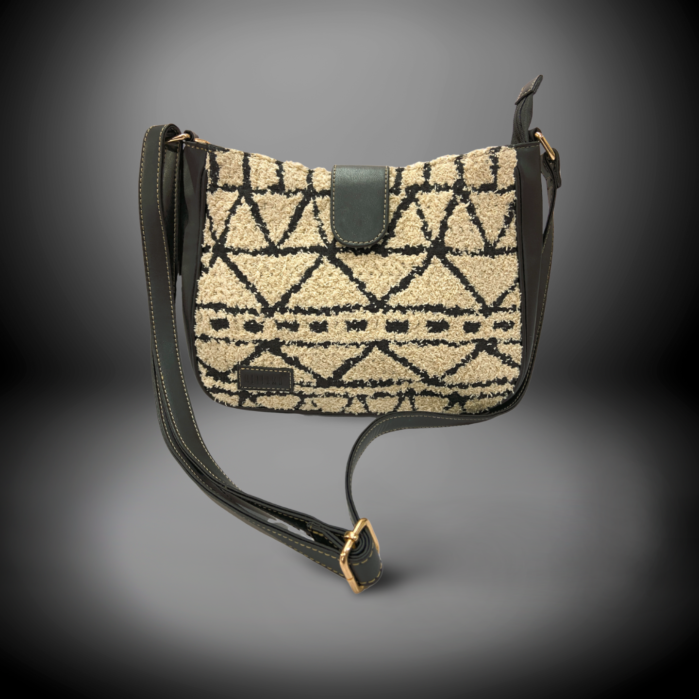 Artisan Weave Sling Bag - Monochrome Tribal