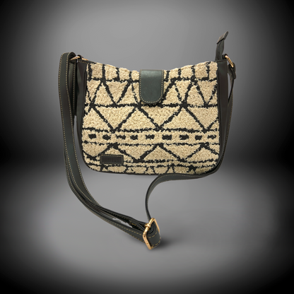 Artisan Weave Sling Bag - Monochrome Tribal