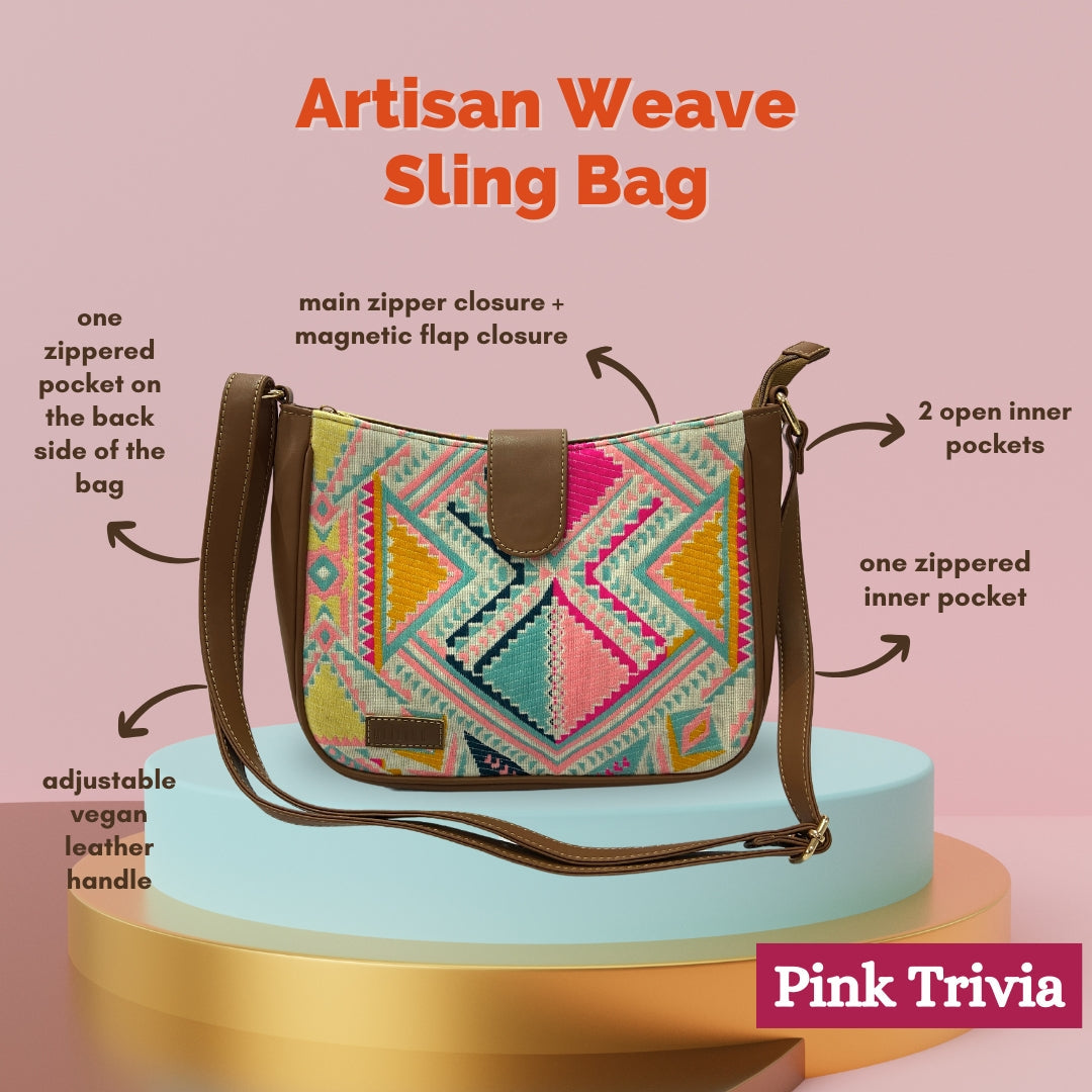 🎁 Artisan Weave Sling Bag - Pink Trivia (BOGO) (Discount)