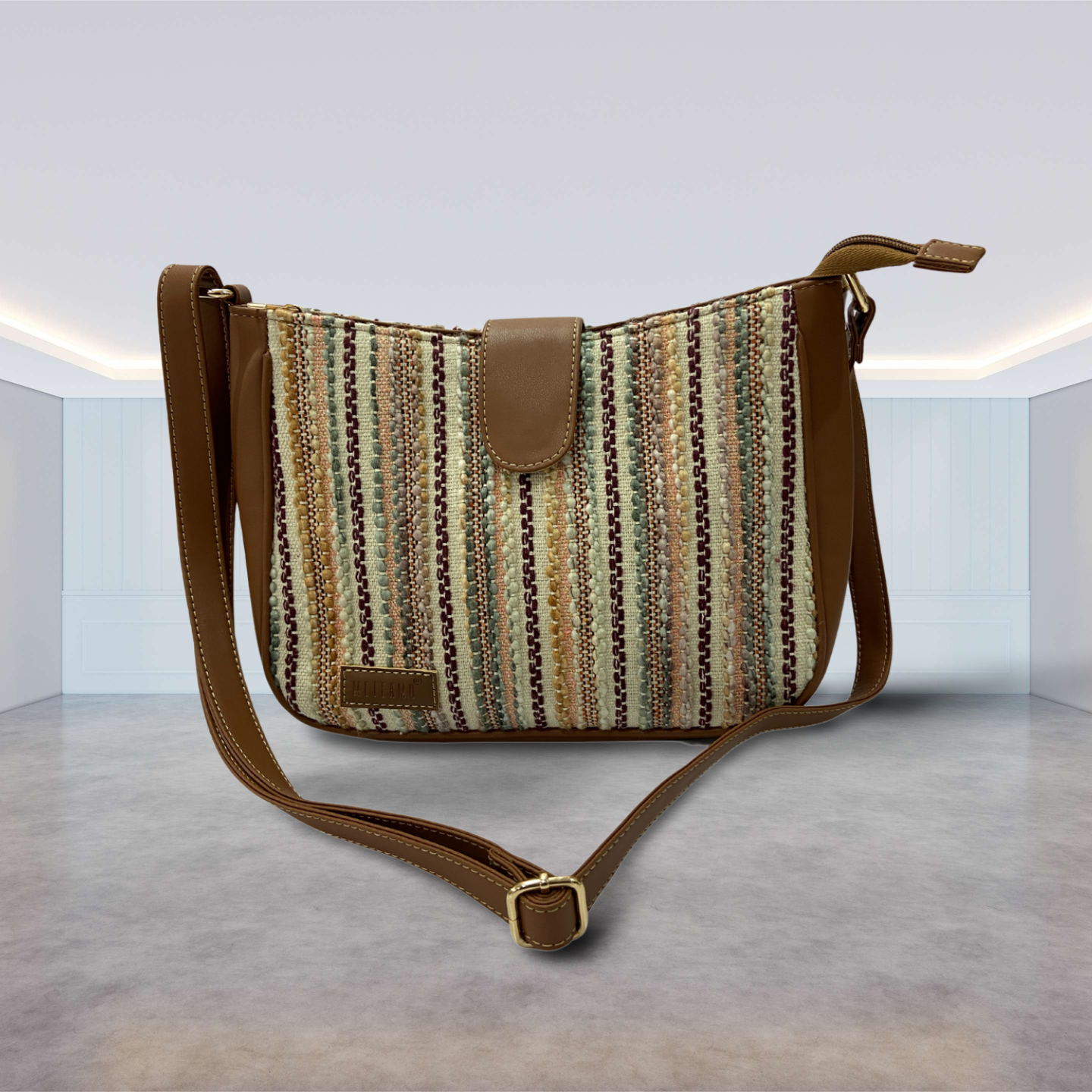 Artisan Weave Sling Bag - Sand