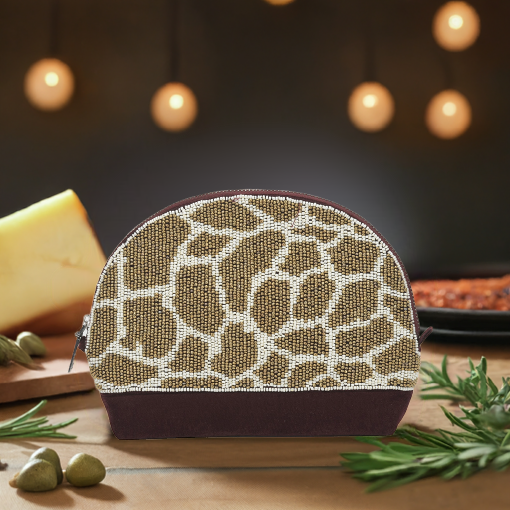 Sequina Brown - Beaded Make-Up Pouch