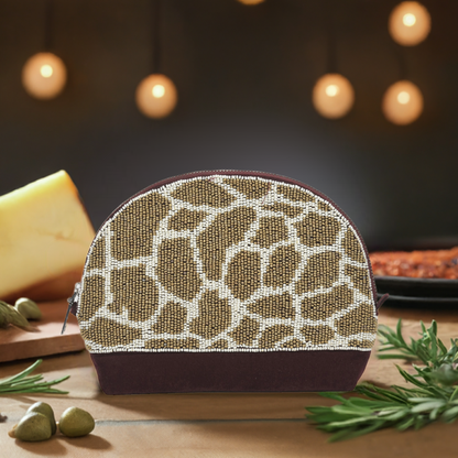 Sequina Brown - Beaded Make-Up Pouch