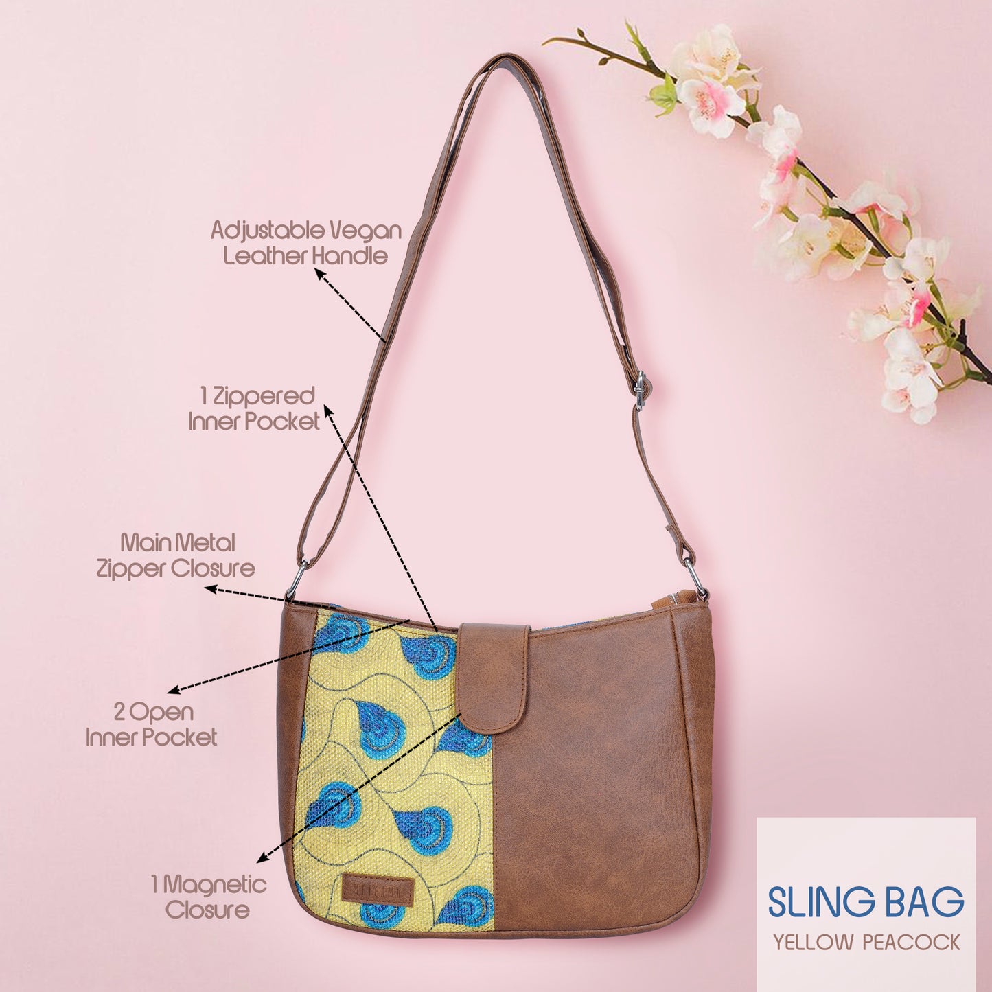 Sling Bag - Yellow Peacock (BOGO)