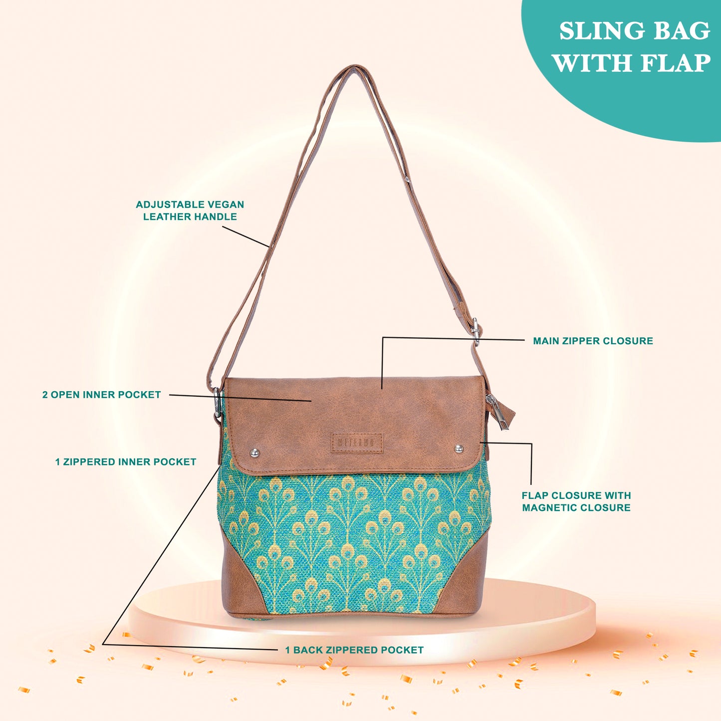 Sling Bag with Flap - Mayur (BOGO)