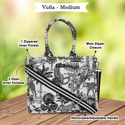 Vufia - Black & White Jacquard Box Bag - Medium