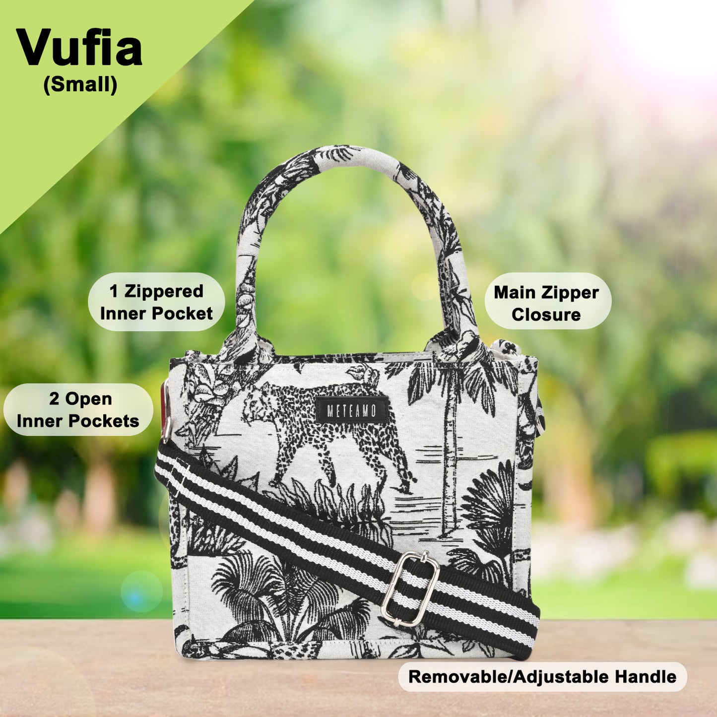 Vufia - Black & White Jacquard Box Bags - Set of 3