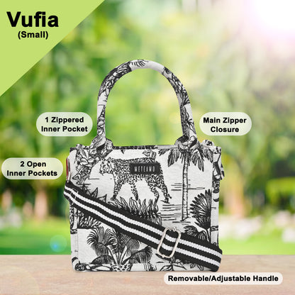 Vufia - Black & White Jacquard Box Bags - Set of 3
