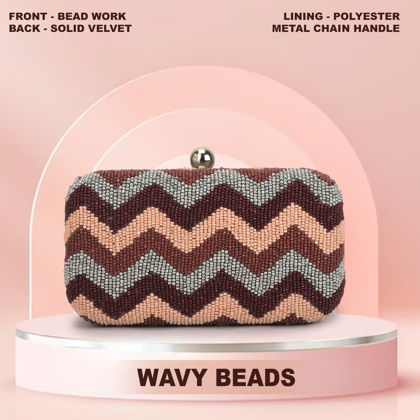 Wavy Beads - Tricolor Clutch Bag