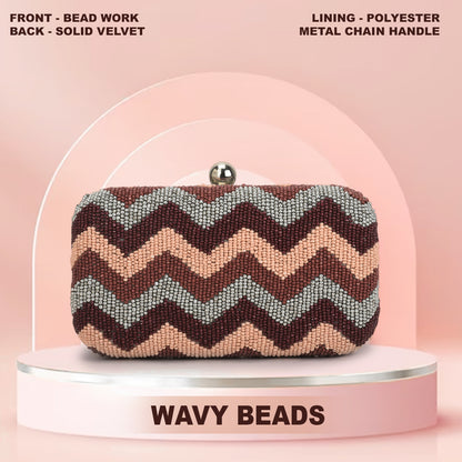 Wavy Beads - Tricolor Clutch Bag