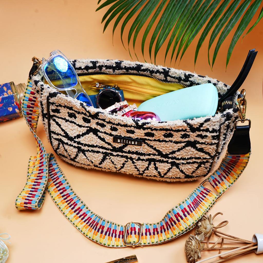 Monochrome Tribal - Jacquard Sling Bag