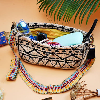 Monochrome Tribal - Jacquard Sling Bag
