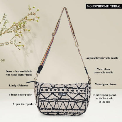 Monochrome Tribal - Jacquard Sling Bag