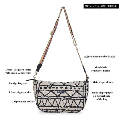 Monochrome Tribal - Jacquard Sling Bag