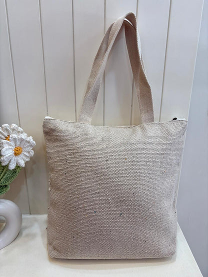 Handloom Bag - Flower Motif (made from Recycled Mixed Fibre)