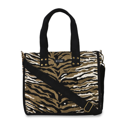 Anileo - Brown & Black Jacquard Box Bag - Medium