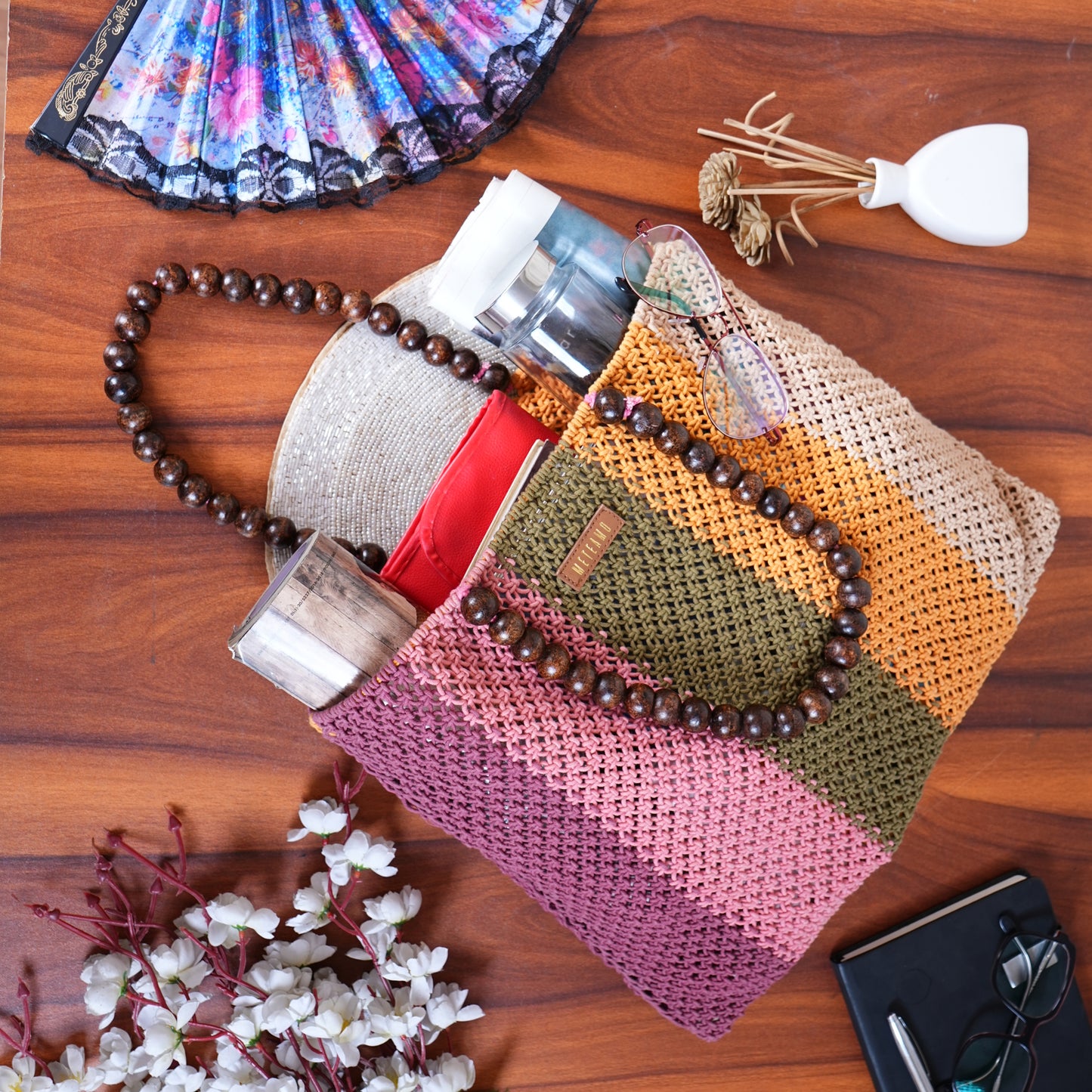 Mahad - Multicolor Macrame Tote Handbag