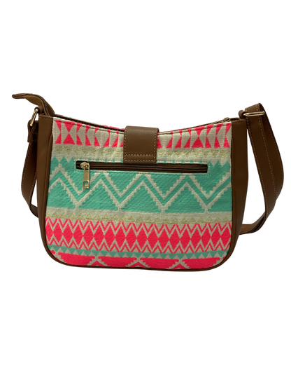 Artisan Weave Sling Bag - Mint Blush