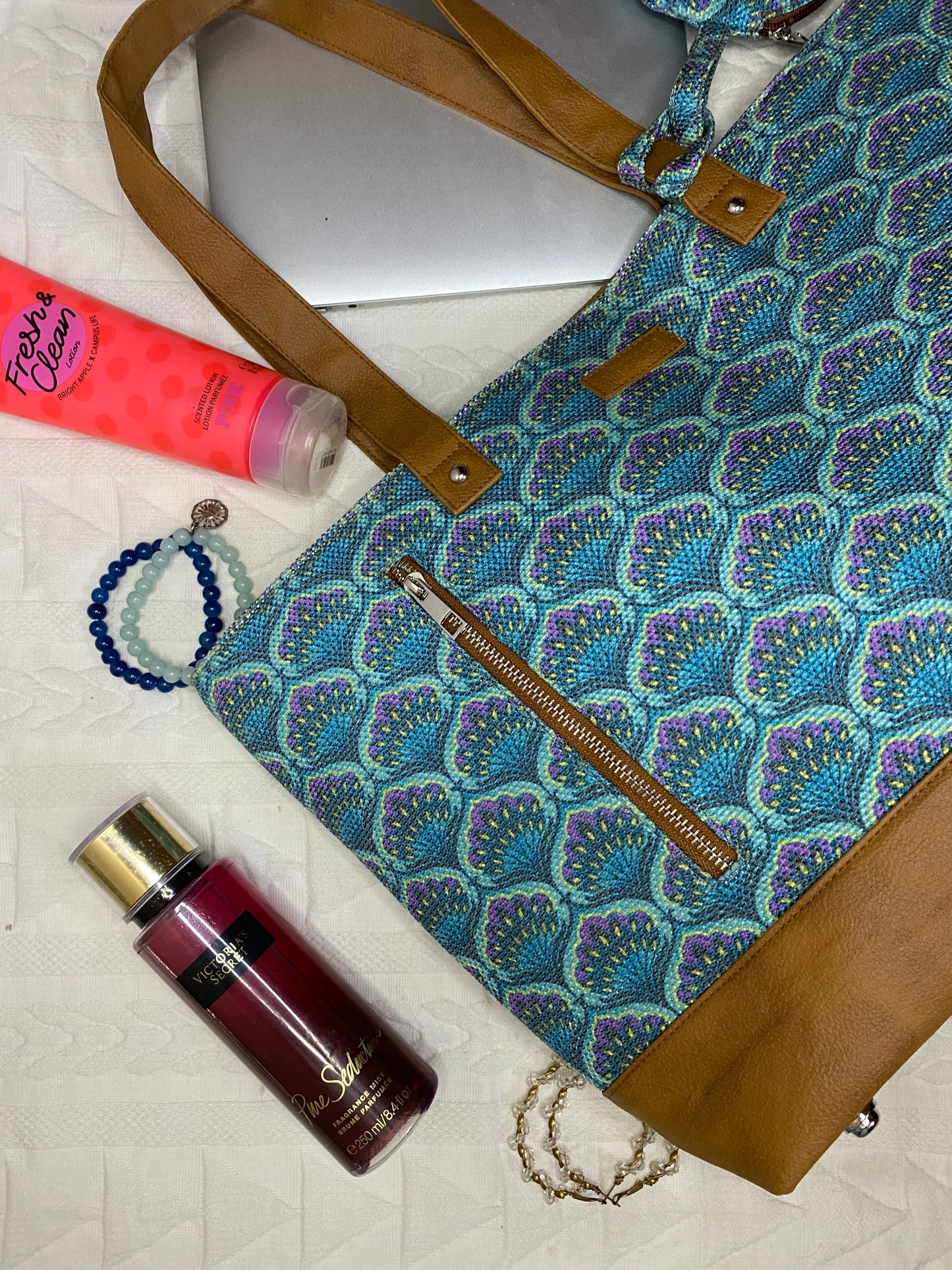 Blue Lotus - Tote Bag with Mini Pouch