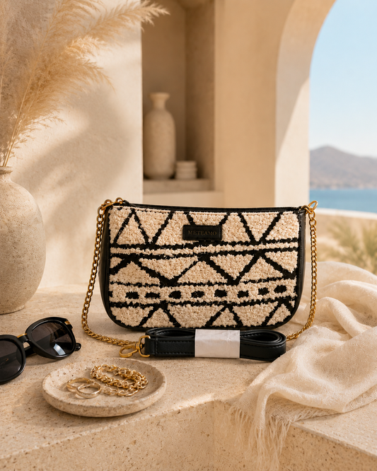 Artisan Baguette - Monochrome Tribal - Everyday Shoulder Bag (BOGO)