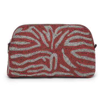 Sequina Red - Beaded Make-Up Pouch