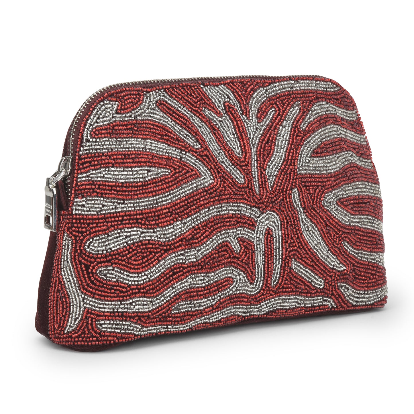 Sequina Red - Beaded Make-Up Pouch