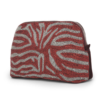 Sequina Red - Beaded Make-Up Pouch
