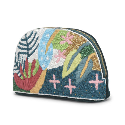 Sequina Multi - Beaded & Hand Embroidered Make-Up Pouch