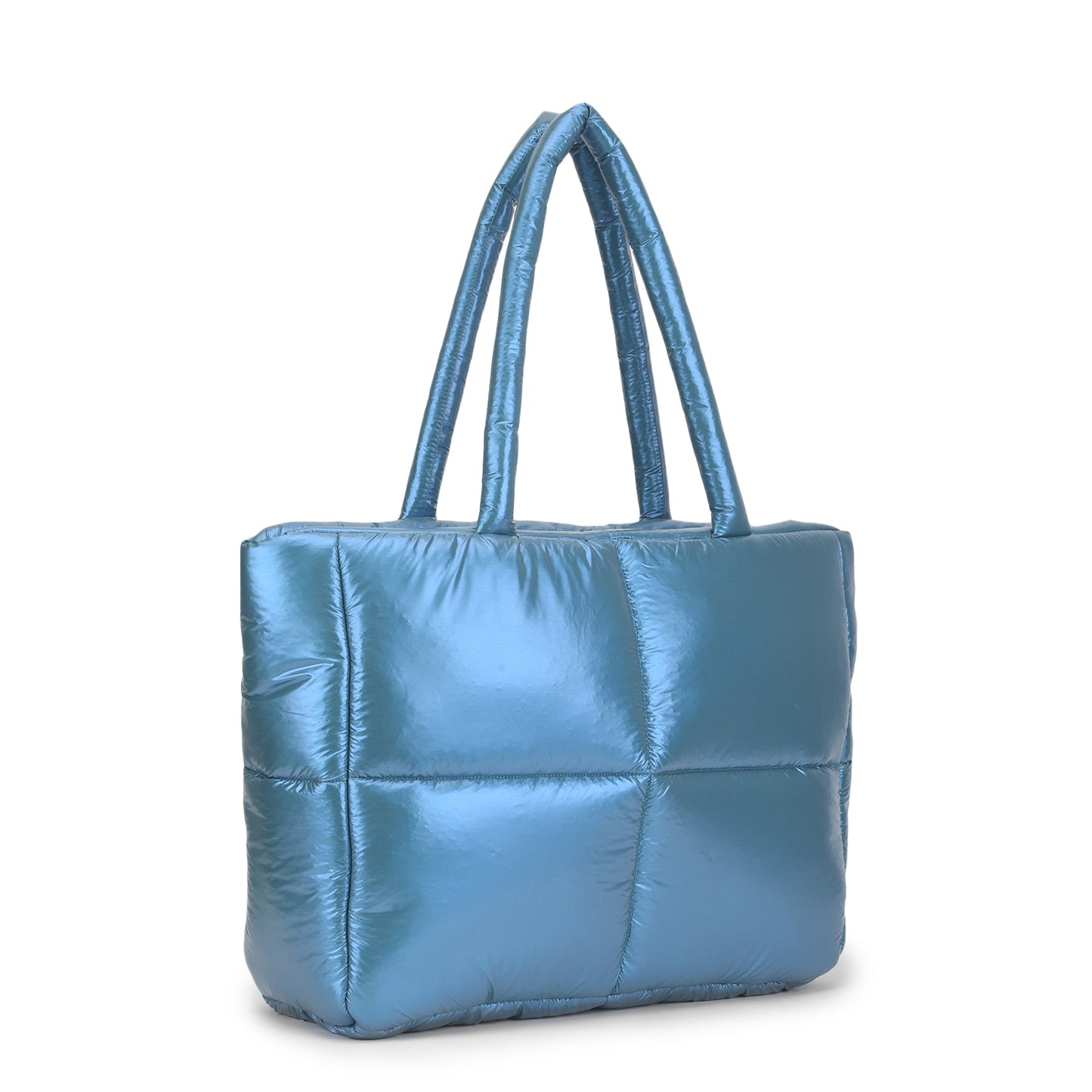 Fumadora Blue - Square Box Fancy Puffer Handbag