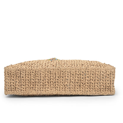 Daalin - Raffia Box Bag with Beaded Decorative Flap