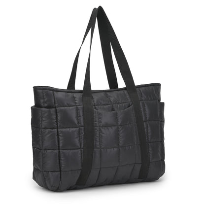 Fumadora Black - Checkered Box Fancy Puffer Handbag