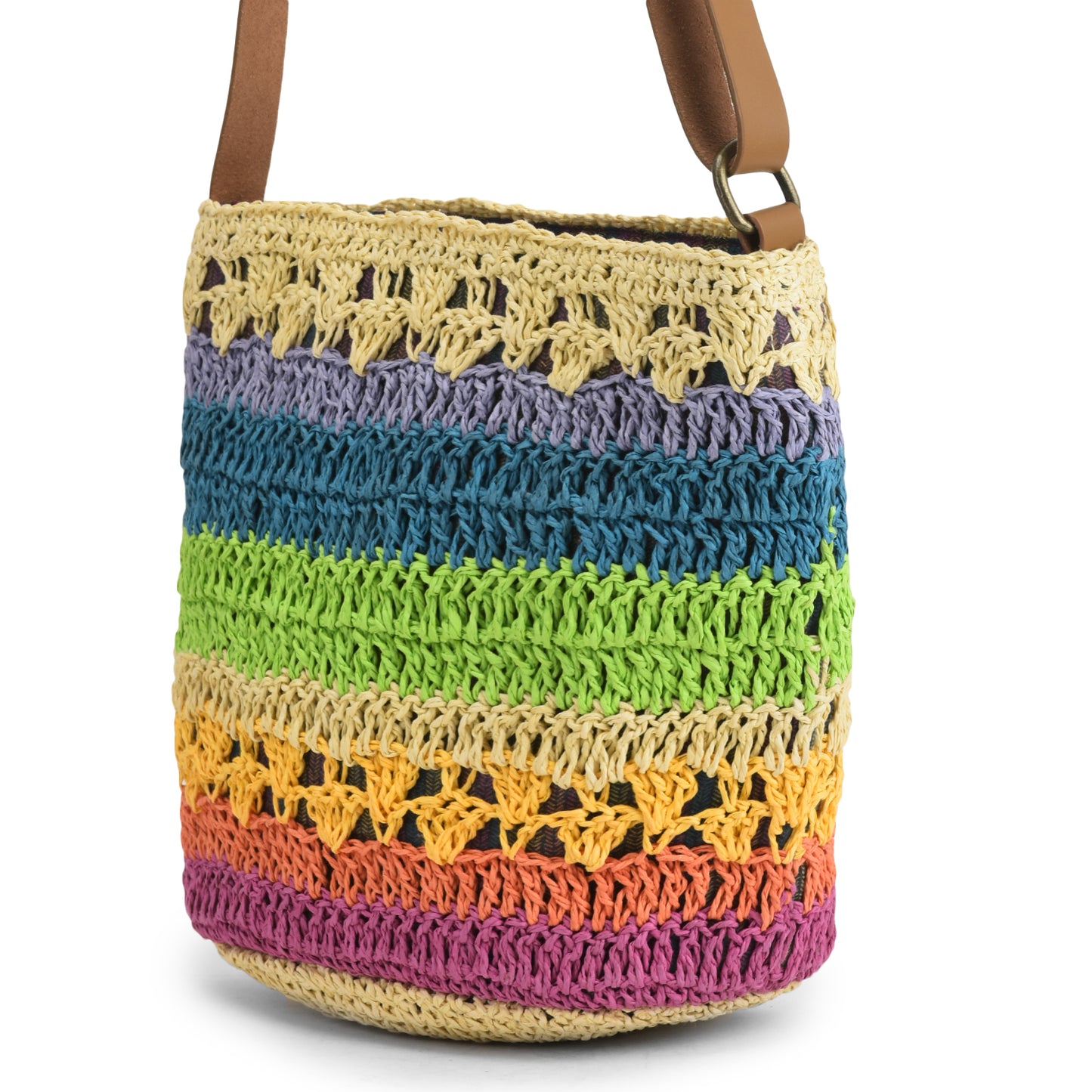 Nusayi - Multicolor Raffia Crochet Sling Bag