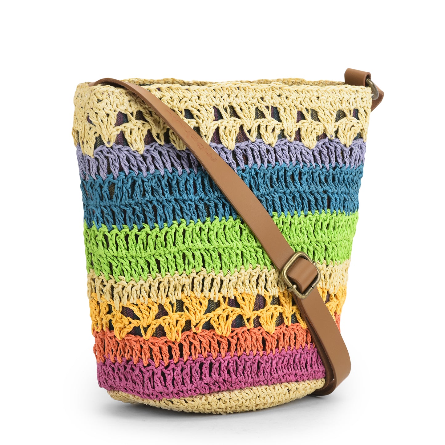 Nusayi - Multicolor Raffia Crochet Sling Bag