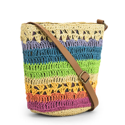 Nusayi - Multicolor Raffia Crochet Sling Bag