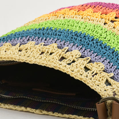 Nusayi - Multicolor Raffia Crochet Sling Bag